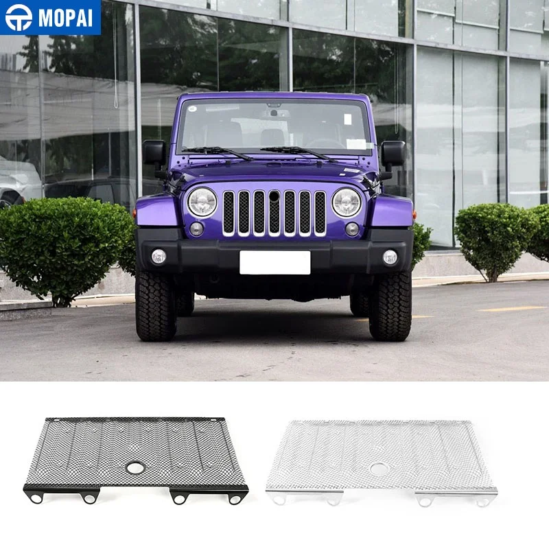 MOPAI For Jeep Wrangler 2016 Up Car Exterior Metal 3D Insect Nets Mesh