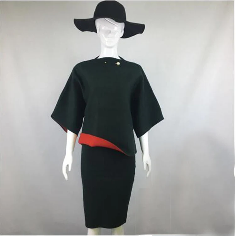 3XL комплект юбки и свитера из двух предметов женский элегантный костюм с юбкой миди юбка+ пуловер вязаный комплект из 2 предметов Женский комплект с юбкой большого размера