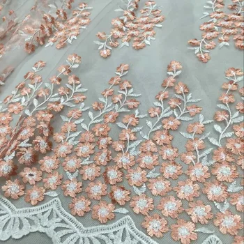 

5 Yards/Lot Latest african laces Polyester , French Embroidered Lace fabric, French lace fabric