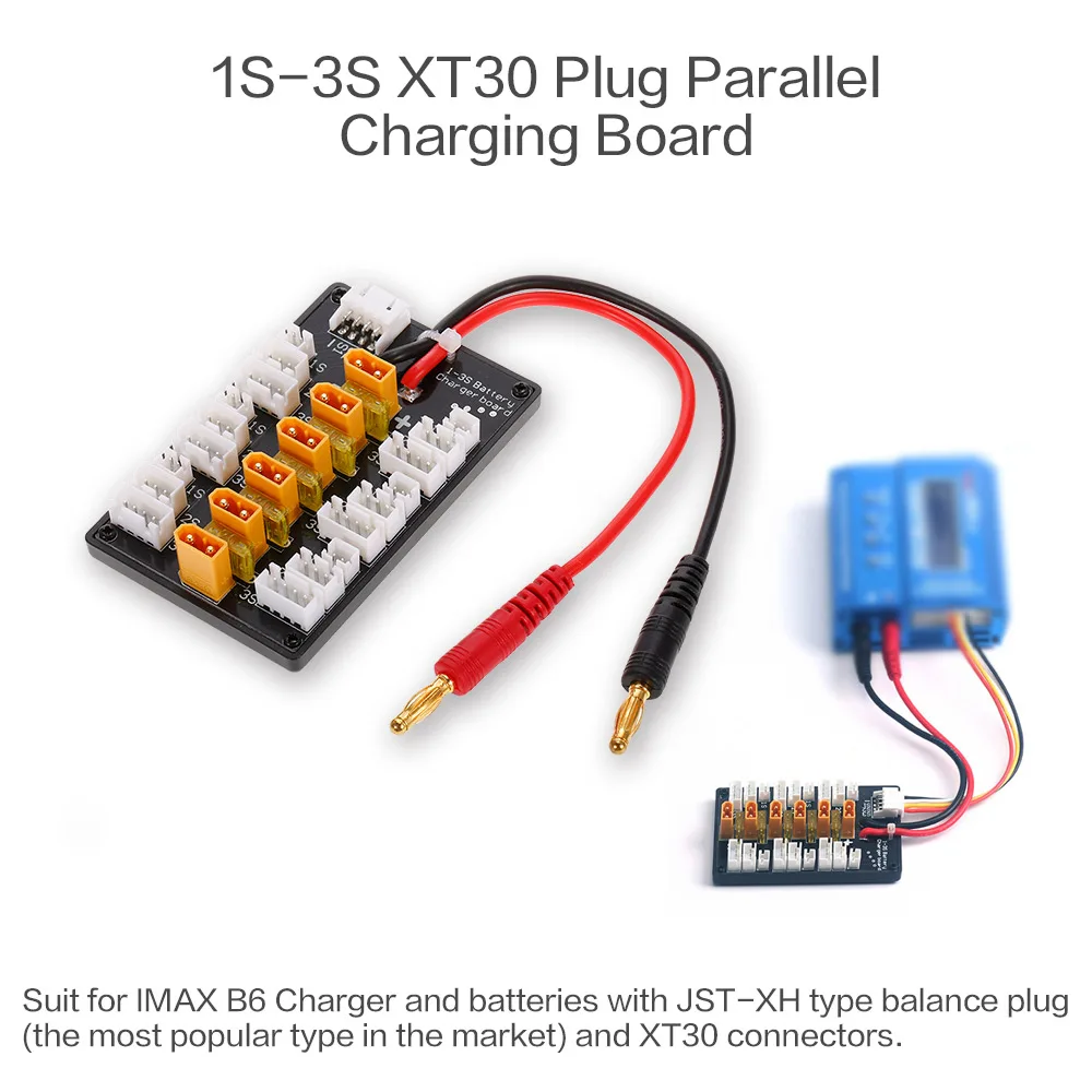 6 упаковок XT30 1 S 2 S 3 S 20A XT30 Plug Липо Аккумулятор; параллельный зарядки доска для IMAX B6 Зарядное устройство RC Радиоуправляемый автомобиль баланс заряда часть