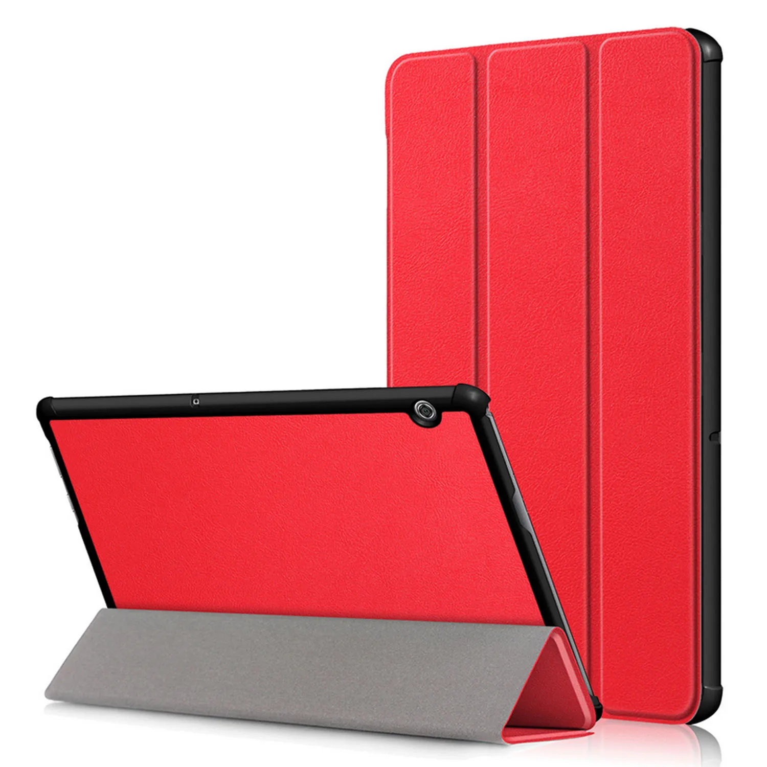 Besegad ультра-тонкий планшет защитный из искусственной кожи чехол кожного покрова Shell протектор для huawei MediaPad Медиа Pad T3 10 9,6 дюйма - Цвет: Red