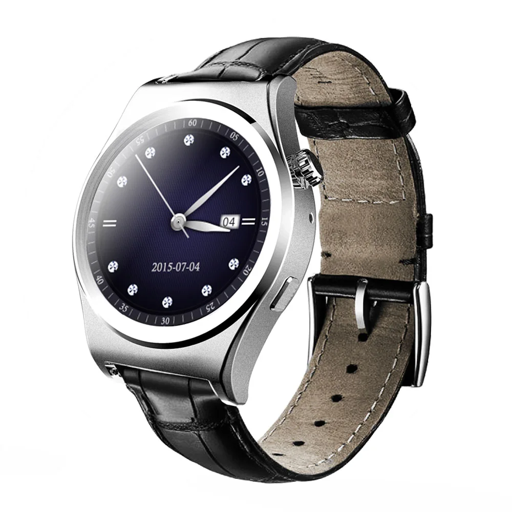 Luxury Bluetooth Smart Watch Wristwatch with Multi Language Surpport Heart Rate Monitor Touch Screen Leather font