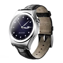 Luxus Bluetooth Smart Watch Armbanduhr mit Multi Sprache Surpport Pulsmesser Touchscreen Leder Smartwatch X10