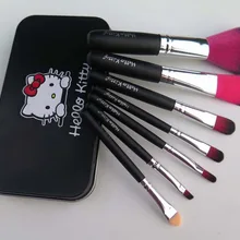 7 шт./компл. hello kitty KT прекрасный мультфильм розовый макияж кисточки упаковка XW-1049