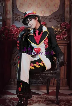 

Free Shipping Alice's Adventures in Wonderland mad hatter Costume set magician Magic clothes Cosplay costume