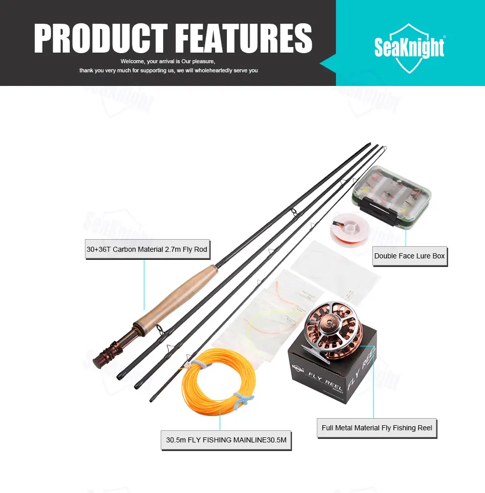 SeaKnight MAXWAY Fly Rod Combo Honor 8' 9' 10' 2,4 М 2,7 М 3,0 м нахлыстовая Удочка полностью Металлическая муха катушка приманка коробка речная Рыболовная Снасть