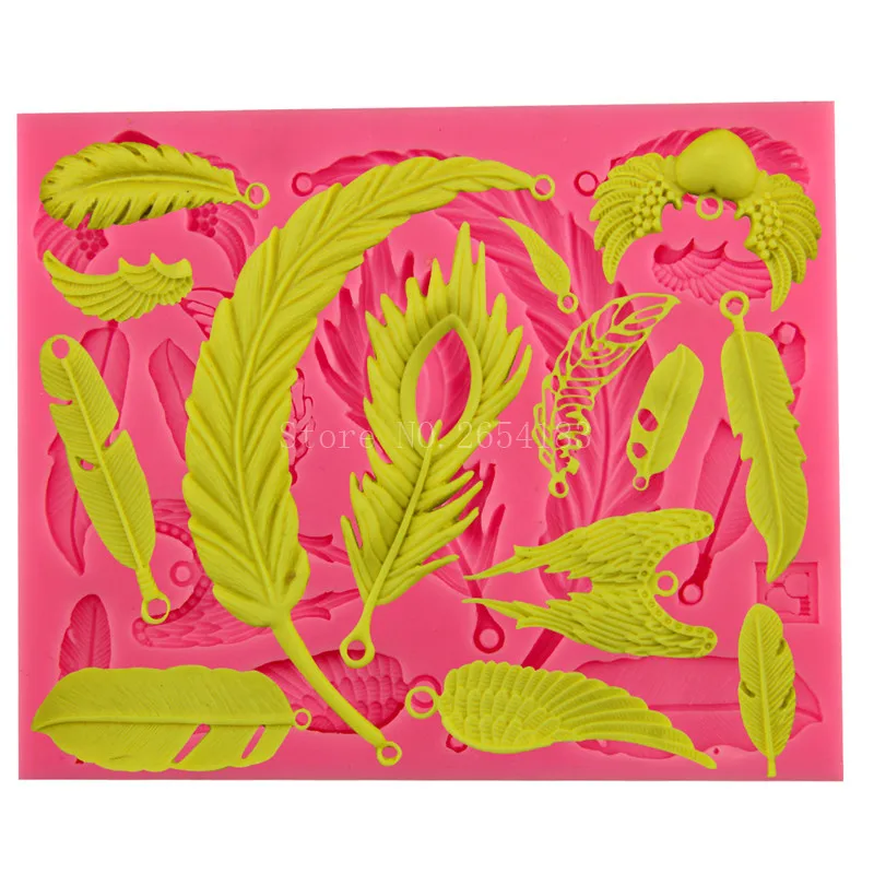 

Feather shape products Silicone Fondant Soap 3D Cake Mold Cupcake Jelly Candy Chocolate Decoration Baking Tool Moulds FQ3197