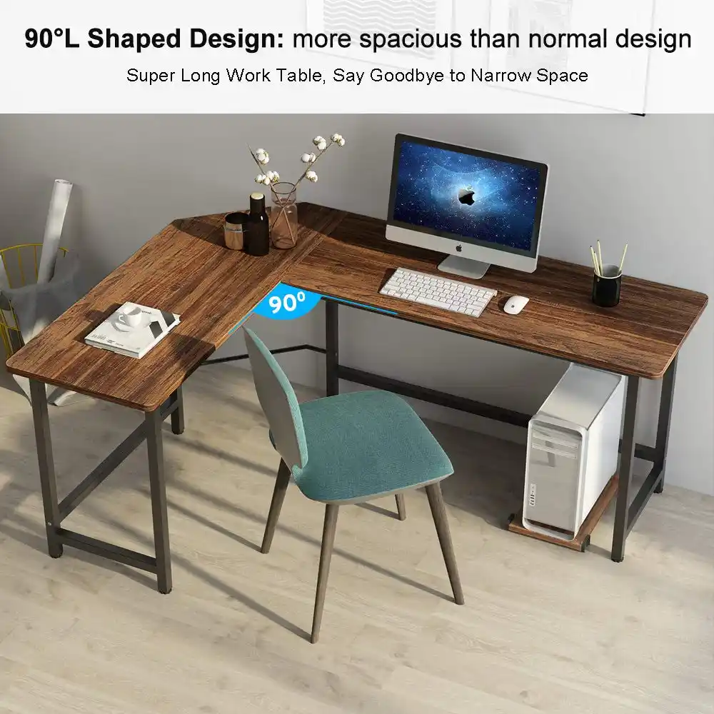 Vintage L Shaped Desk Corner Computer Desk Pc Laptop Study Table Workstation Home Office Wood Meta Retro Style Aliexpress