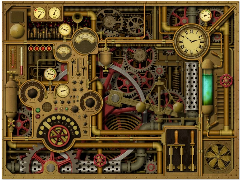 Steam Punk Pipe Gauge Gears photo backdrop Vinyl cloth High quality