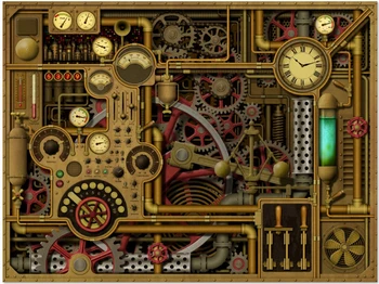 

Steam Punk Pipe Gauge Gears photo backdrop Vinyl cloth High quality Computer print children kids Photography Backgrounds