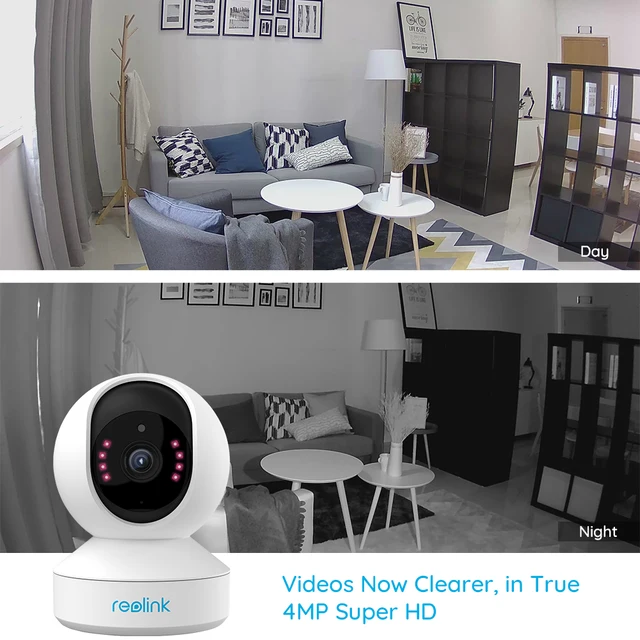 Reolink-Cámara IP de seguridad E1 Pro, dispositivo doméstico de seguimiento automático, con micrófono y altavoz, de 4MP, conexión WiFi, 2.4G y 5G, ranura para tarjeta SD Reolink-Cámara IP de seguridad E1 Pro, dispositivo doméstico de seguimiento automático, con micrófono y altavoz, de 4MP, conexión WiFi, 2.4G y 5G, ranura para tarjeta SD