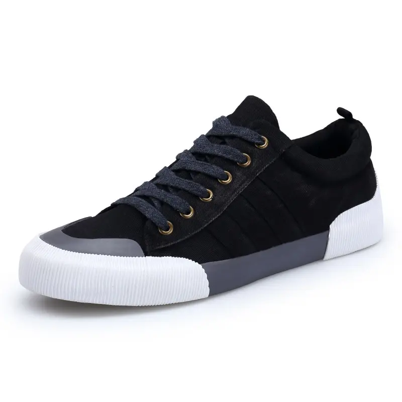 

2019 Men's Casual Canvas Sneakers Vulcanize Shoes Size 39-44 Spring Summer Footwear Male Lace-up Flats