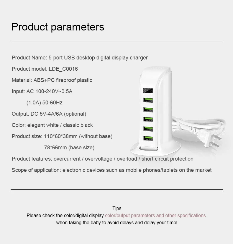 5 портов usb-хаб светодиодный дисплей зарядное устройство EU/US Plug мульти док-станция для зарядки с USB универсальный мобильный телефон настольное настенное зарядное устройство для дома