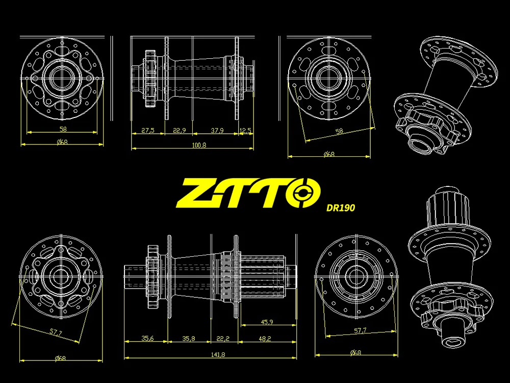 ZTTO MTB 36 отверстий дисковый тормоз втулка 1 пара AL6082 4 герметичный подшипник трещотка 54 Т через ось быстроразъемный XD 142 12 100 135 совместимый