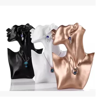 

Free shipping Model Necklace Holder Rack Portrait Frame Jewelry Holder Accessories Display Rack Fiberglass Mannequin Torso