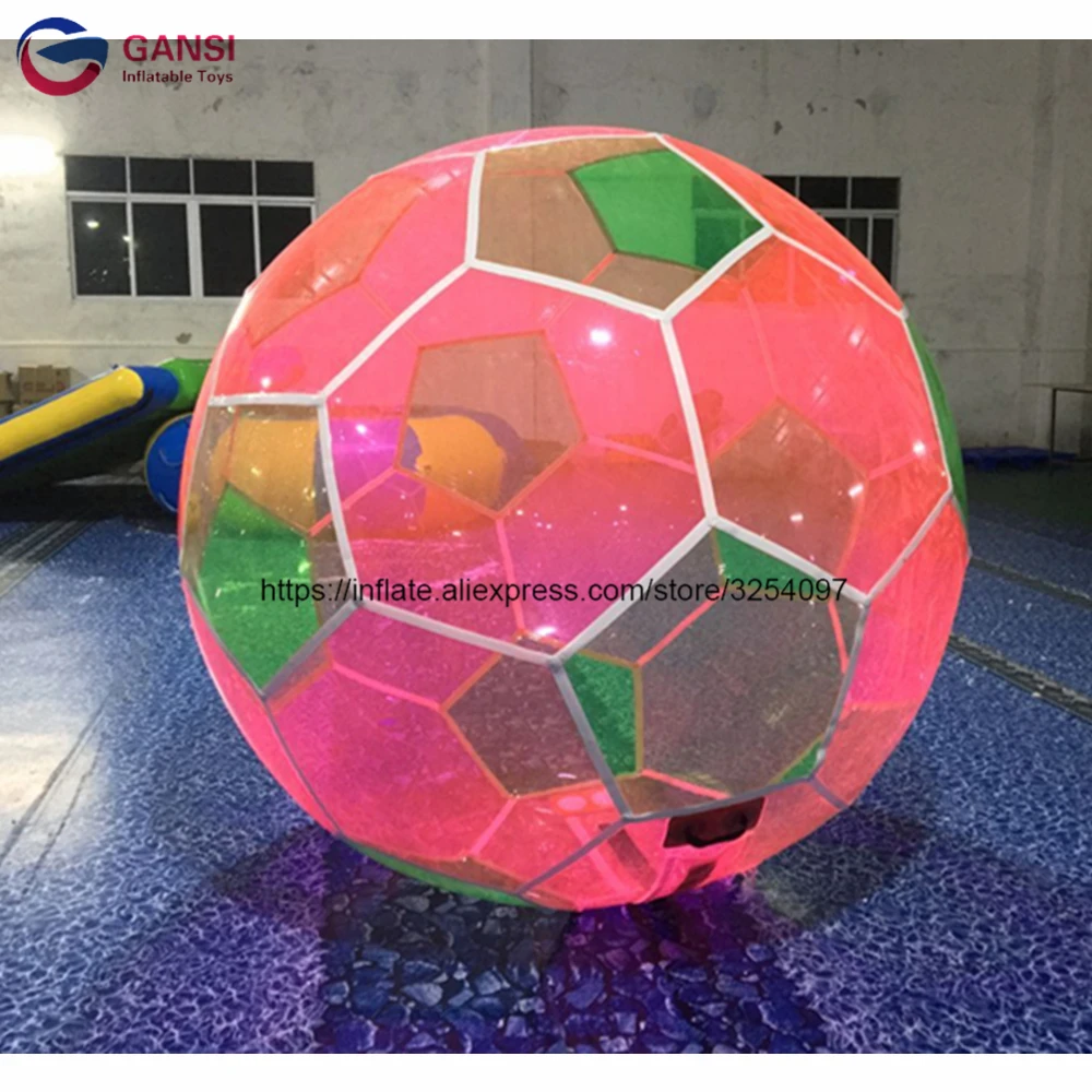 1.0mm PVC colorful inflatable walk on water ball,2m diameter inflatable water walking ball with air pump