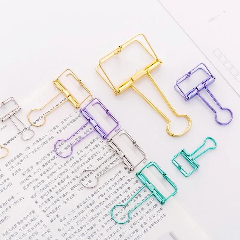 

Cute Kawaii Colorful Metal Paper Clips Binder Clip For Photo Message Ticket File Office School Supplies Clips Korean Stationery