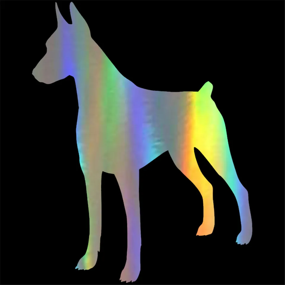 11.915.2CM Doberman Pinscher Dog Window Decoration Vinyl Decal Car Bumper Stickers BlackSilverLaser (4)
