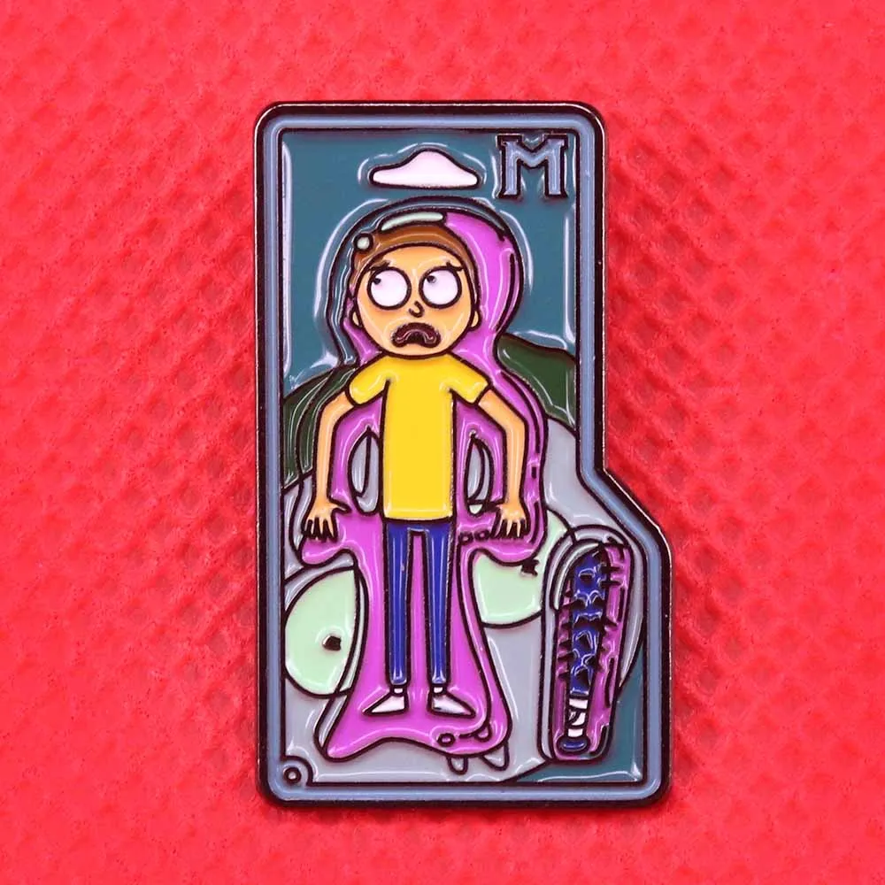 

Replacement Morty enamel pin cute cartoon brooch new Rick and Morty badge magical pins Anime jewelry jackets shirts accessories