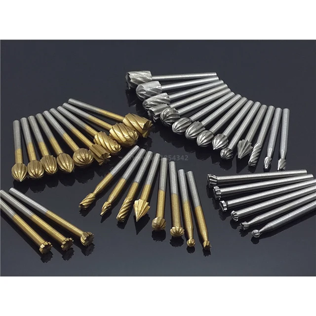 20pcs Set HSS Dremel Routing Titanium Milling Wood Rotary Knife File