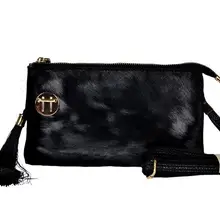 Nouvelle arrivée réel crin première couche de peau de vache en cuir femmes de jour d’embrayage sac mini messenger sac en cuir véritable Embrayage Sac À Main