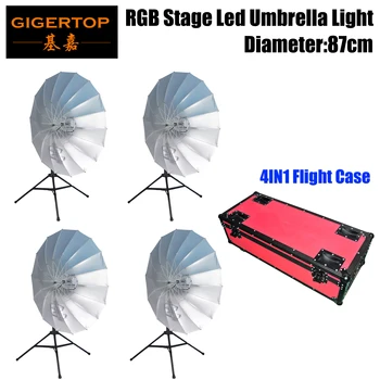 Prijzen Freeshipping RGB Led Paraplu Back Grond Stage Effect Verlichting CMY KLEURMENGING DMX512 Controle Auto Running + 4in1 Road case