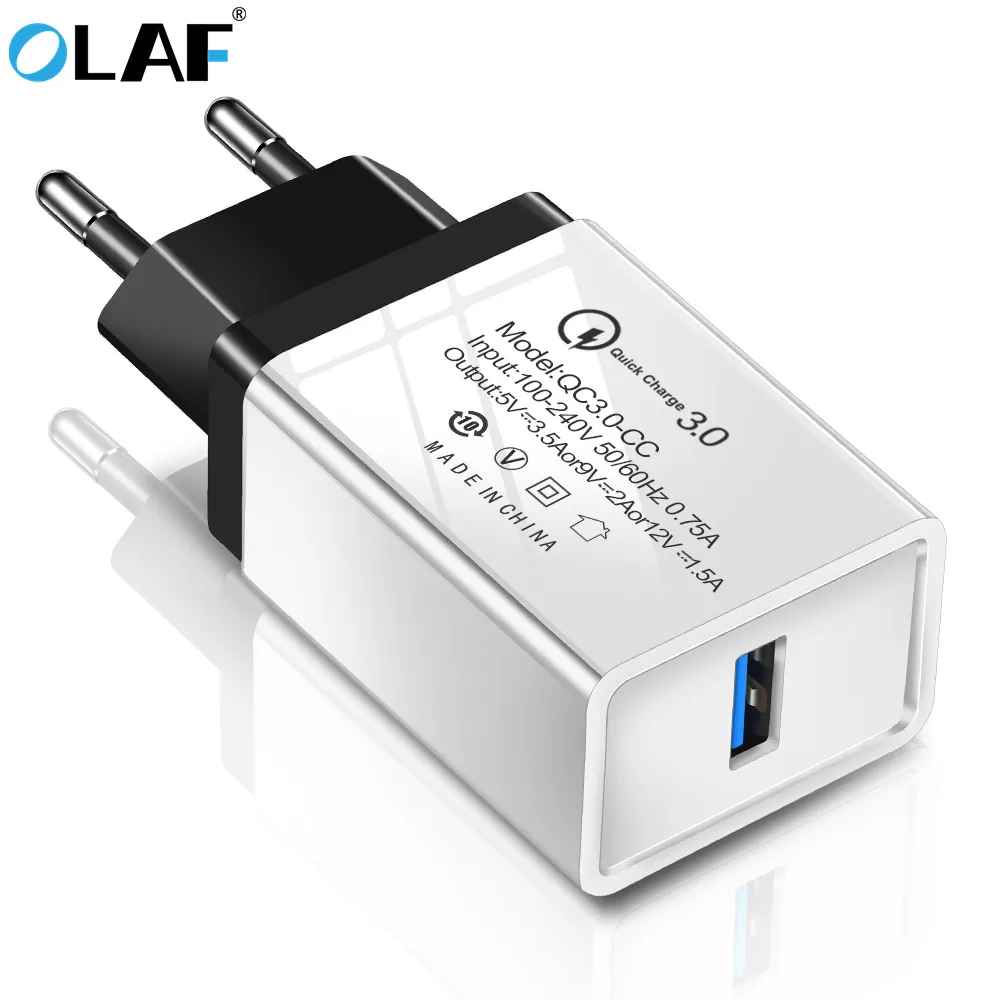 

OLAF quick charge 3.0 fast usb charger for iphone 7 8 Plus X QC 3.0 Phone Charger For Xiaomi redmi 6a Mi8 For Huawei mate 20 pro