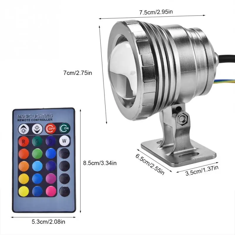 Silver 12 В 5 Вт RGB водонепроницаемый светильник для бассейна аквариума Светодиодный точечный светильник подводный светильник для аквариума бассейн Сад подводный светодиодный светильник - Испускаемый цвет: Silver