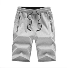 Для мужчин Летние однотонные Цвет хлопковые пляжные шорты дышащие шорты для женщин фитнес отдыха на открытом воздухе по колено drawstring