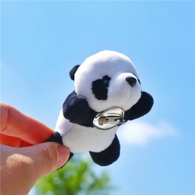 1Pcs Super Cute Panda bear brooch Panda pins Animal brooches Soft Plush Toy Accessories Love Panda Jewelry Kawaii gifts for girl