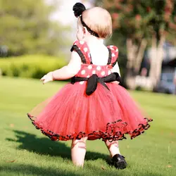 2018 летнее платье для девочек в горошек платье принцессы для девочек тюль вечерние платья 12 месяцев малышей розовый 5 лет подростковая Cosutme