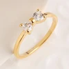 Fashion Austria Crystal Rings Gold Color Finger Bow Ring Wedding Engagement Cubic Zirconia Rings For Women Wholesale New ► Photo 3/6
