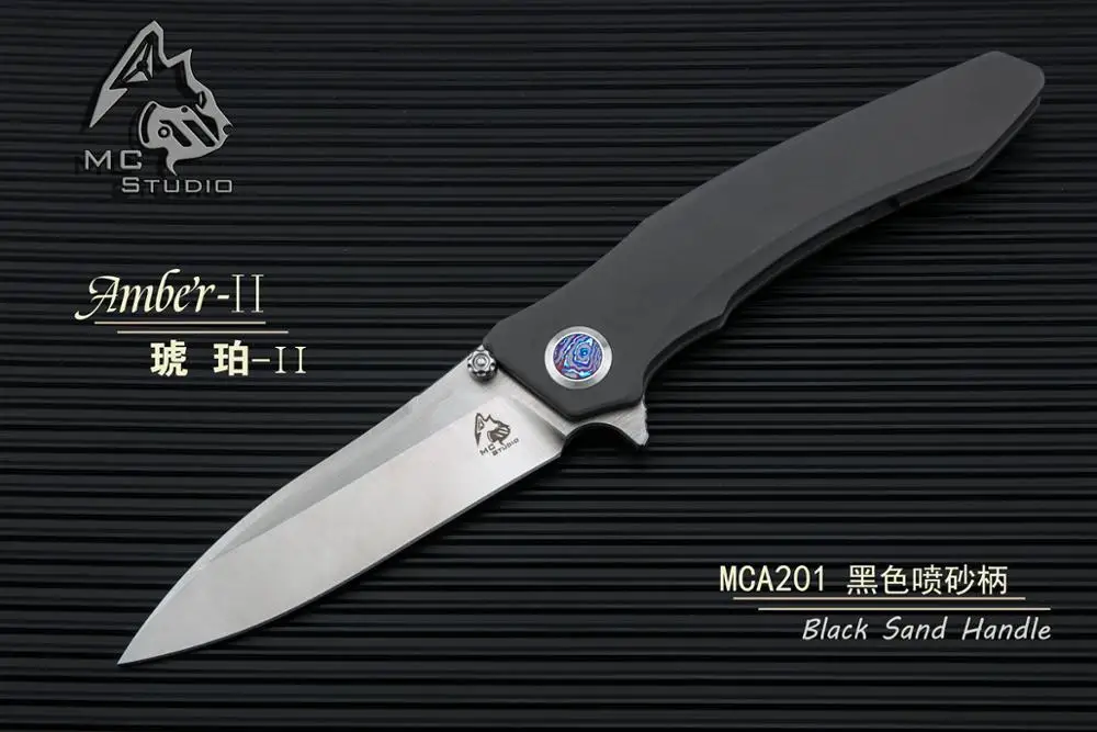 MAXACE& Полуночный Кот Янтарный 2 складной нож карманный нож Флиппер M390 стальная Интегральная титановая ручка