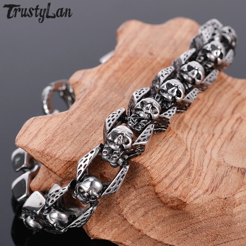 Anillo De Calavera De Cabra Vintage Para Hombr, Joyería Gótica Punk