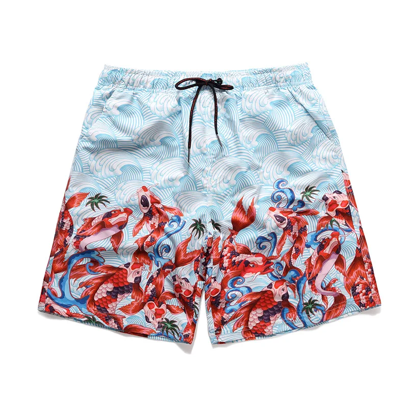 

Carp Yuelongmen beach boxer print seaside large size summer beach pants quick dry swimming underpants new male