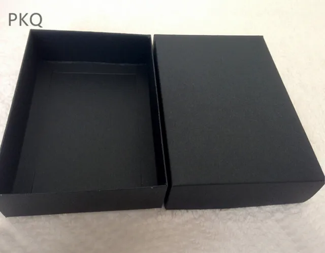 10pcs/lot Large Cardboard Gift Box Black Carton box Kraft Packing Craft