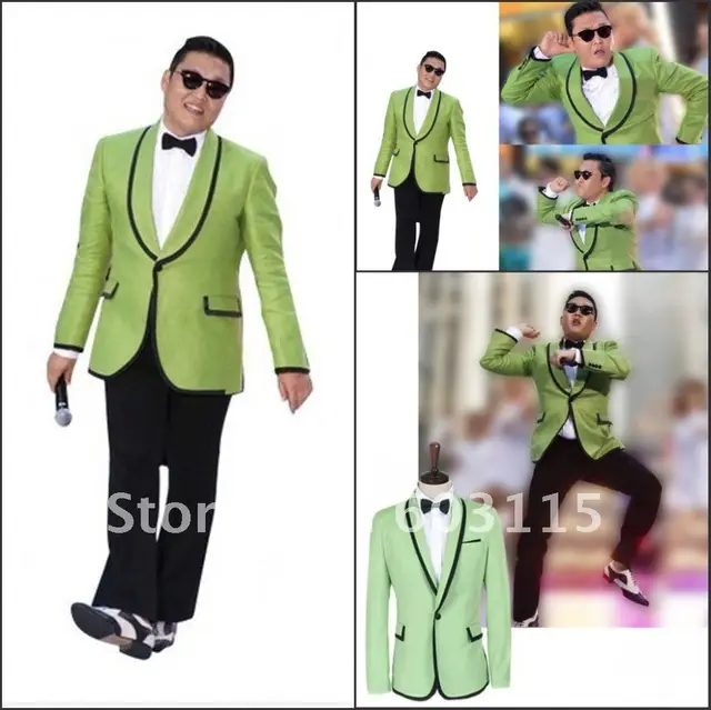 QNJLH 3441 GREEN Gangnam Style Tuxedo Jacket Premium PSY Costume