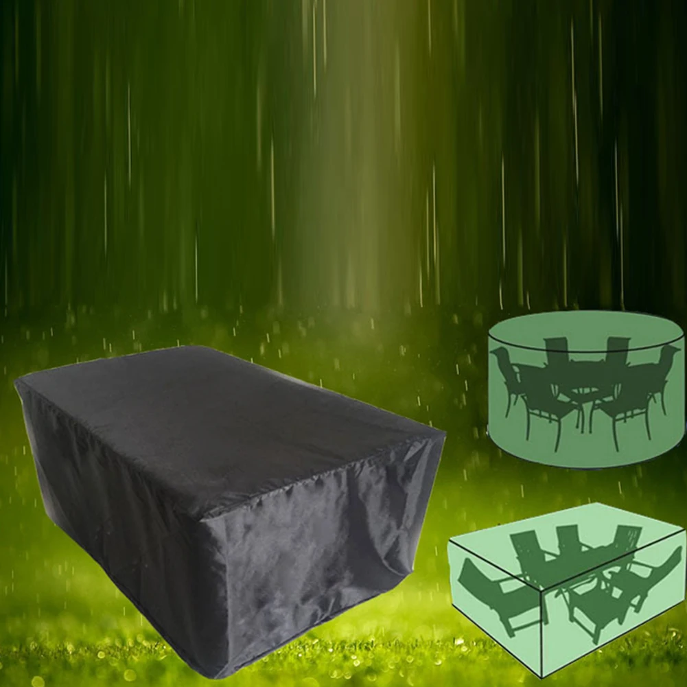 Outdoor Garden Furniture Rain Cover Waterproof 420D Oxford Sofa Protection Set Garden Patio Rain Snow Dustproof Black Covers