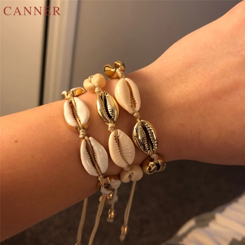 

Gold Color Adjsutable Chain Cowrie Shell Bracelets for Women Men Couple Bracelet Boho Jewelry Gifts C25