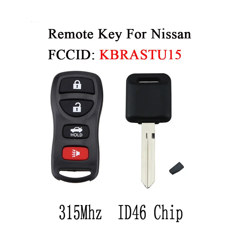 

2Pcs*4Button Remote Key For Nissan Altima Maxima 2004-2006 Keyless Control Car Key Fob 315Mhz For Nissan Armada 2005-2015