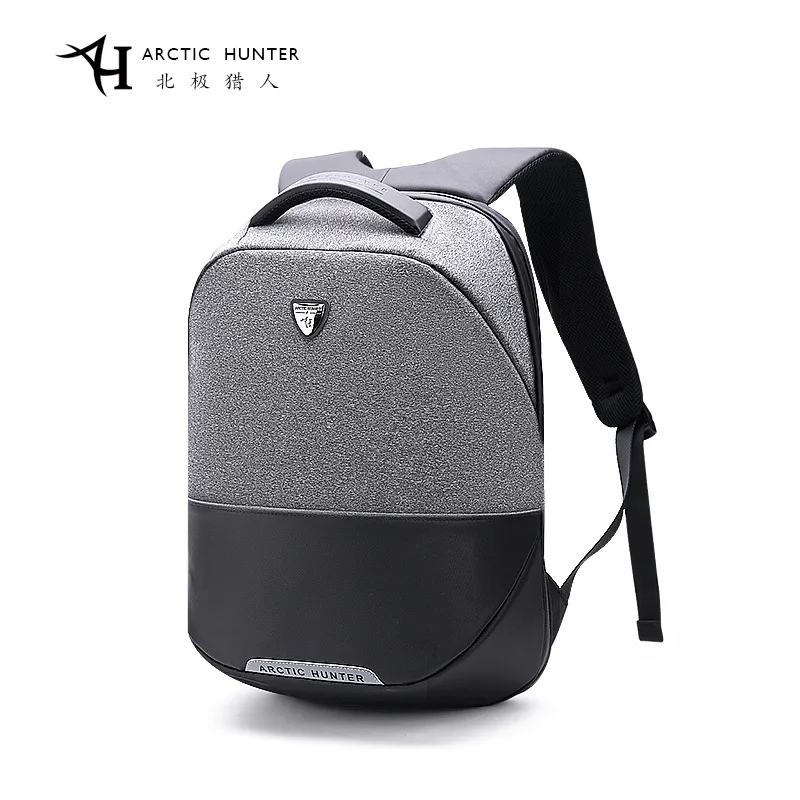 ARCTIC HUNTER, 15,6 дюймов, USB, водонепроницаемая, противоугонная, для ноутбука, мужская сумка, для спорта, путешествий, бизнеса, ноутбука, мужской рюкзак, школьный ранец - Цвет: light gray