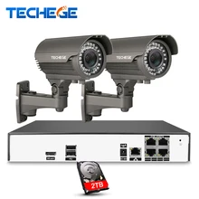 Techege 4CH Video System H.265 4K PoE NVR 2048*1536 2.8-12mm manual lens 4MP IP Camera Night Vision POE System CCTV System
