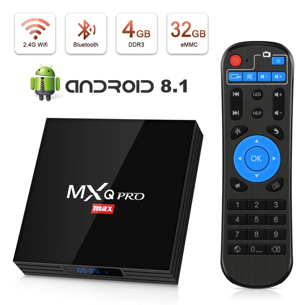 

Leelbox MXQ Pro MAX S Android 8.1 TV BOX Rockchip RK3328 Quad-core 4K Resolution 4GB RAM 32GB ROM 2.4GHz WiFi Set Top Box