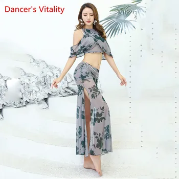 

Belly Dance 2019New top+ Long Skirt 2 pcs Belly Dance Set For Women Suit Dance Girls Latin Dance Dress Clothes