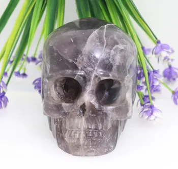 

4.96" 1629g COLORFUL FLUORITE Handmade Carved Crystal Skull Crystal Realistic Crystal Healing Furnishing Articles Figurine TC99