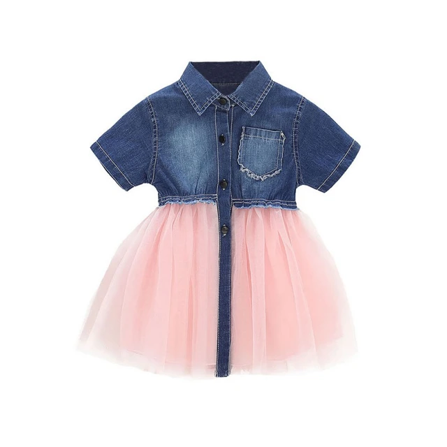 Denim Baby Girl Dress Casual Newborn baby girl Dress for Children Clothes Toddler Kid Casual