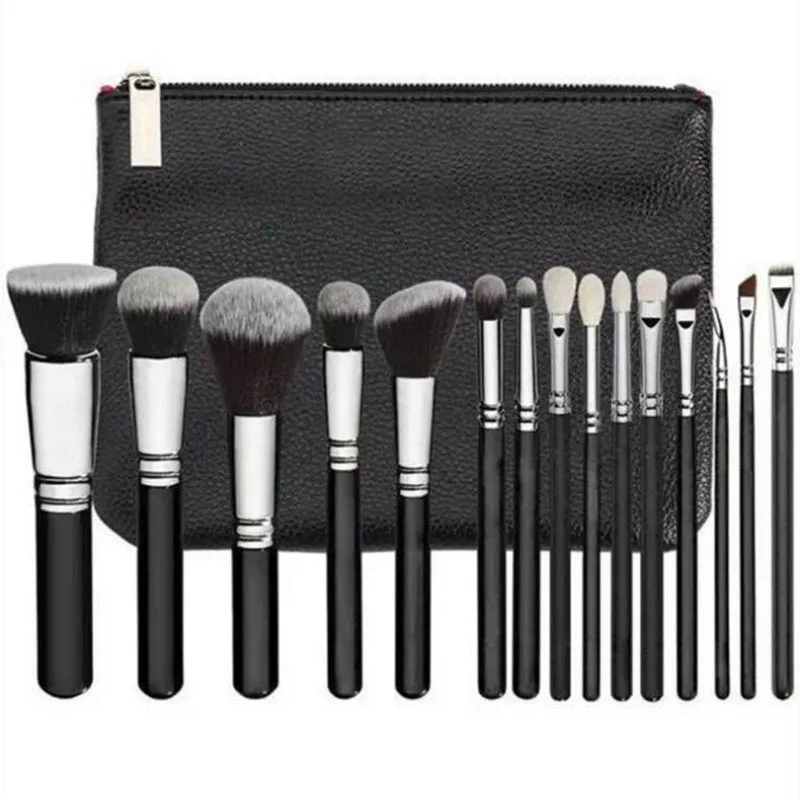 

AiceBeu 8/15pcs Makeup Brushes Set Powder Foundation Eyeshadow Make Up Brushes Cosmetic Soft Synthetic Hair With PU Leather Case