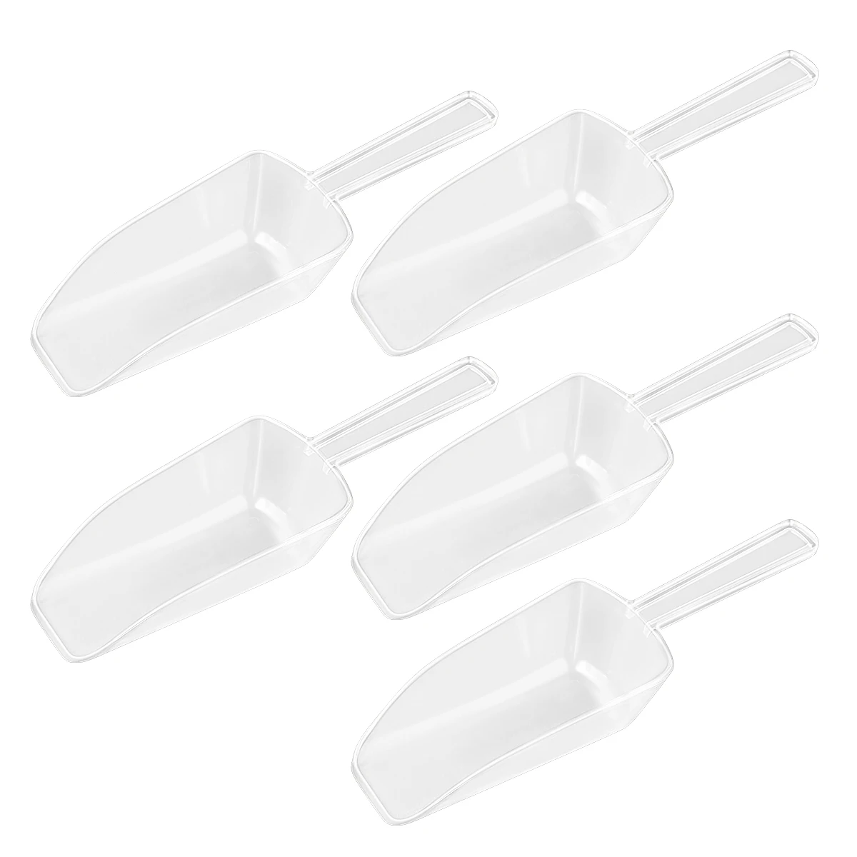 5pcs Mini Clear Plastic Ice Scoop Measuring Scoops for Weddings Candy