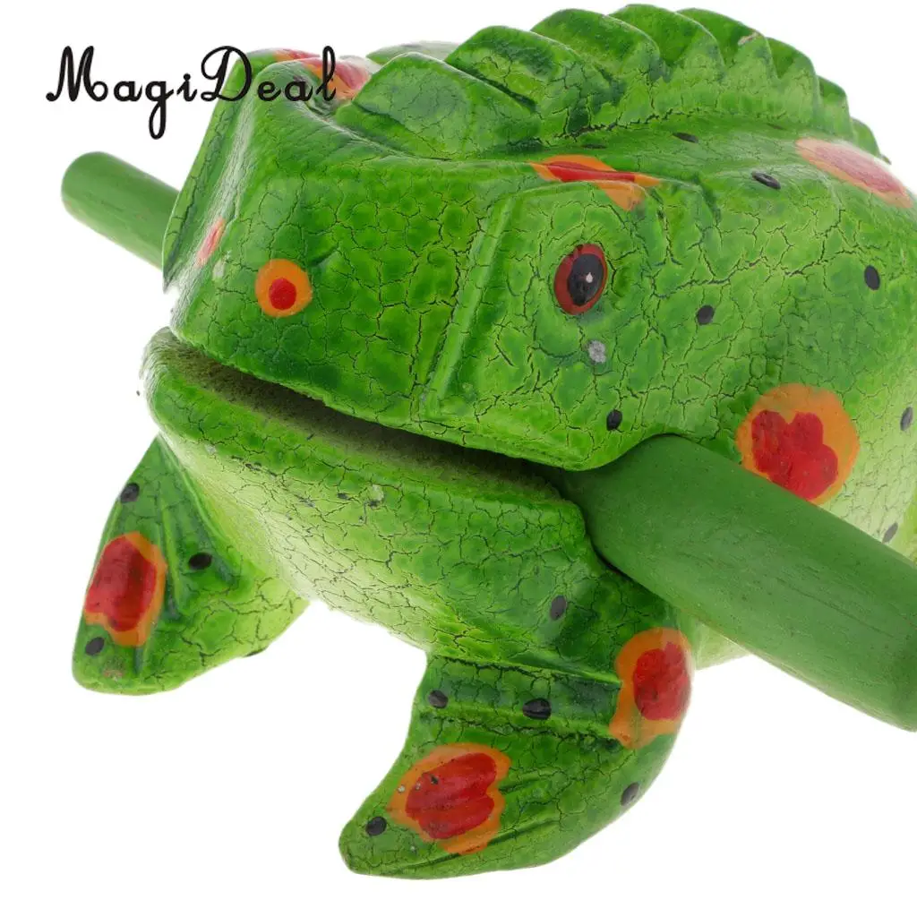 Thailand Hand Carved Wood Frog Guiro Rasp Croaking Sound Toy Musical Instruments Tone Block Feng Shui Figurines Lucky Crafts