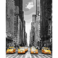 Modern City Avenue Car Unframed Hand Painted By Numbers Oil Painting Home Decor